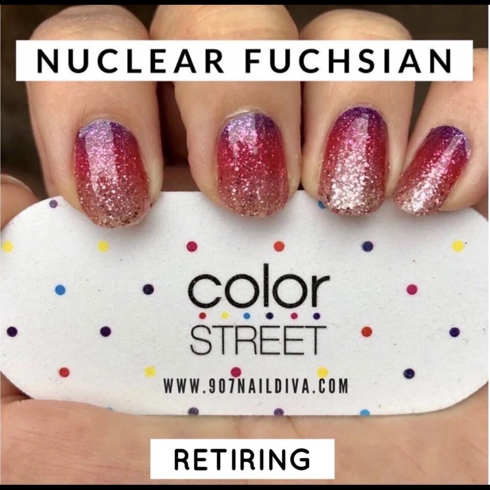 Color Street Nuclear Fuchsian Nail Polish Strip Wraps RETIRED
